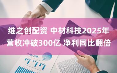 维之创配资 中材科技2025年营收冲破300亿 净利同比翻倍